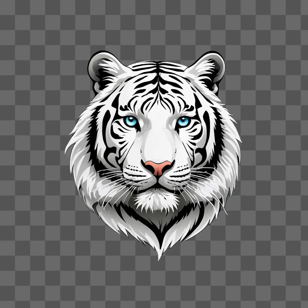 A white tiger image with blue eyes