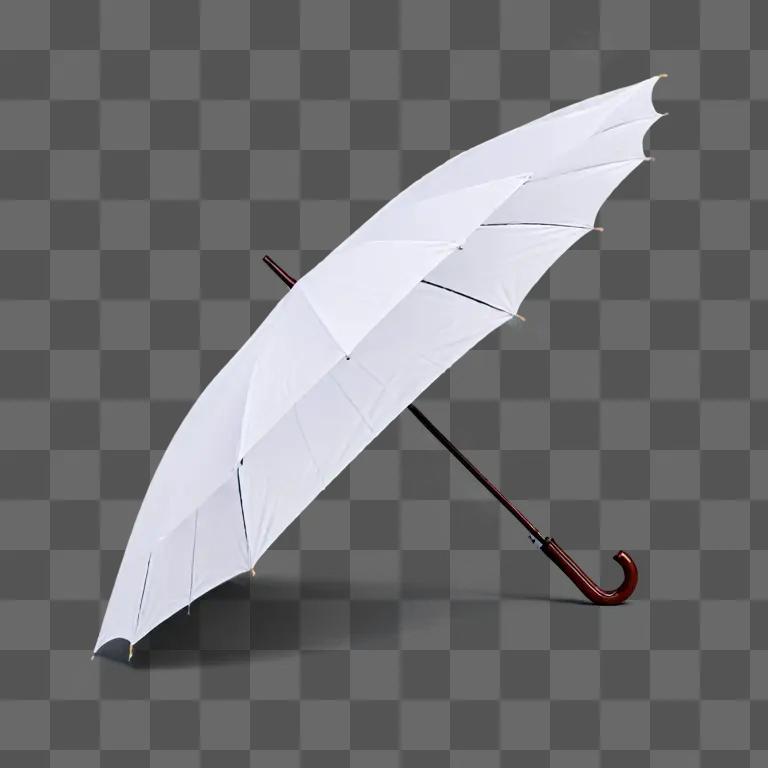 A white umbrella against a gray background