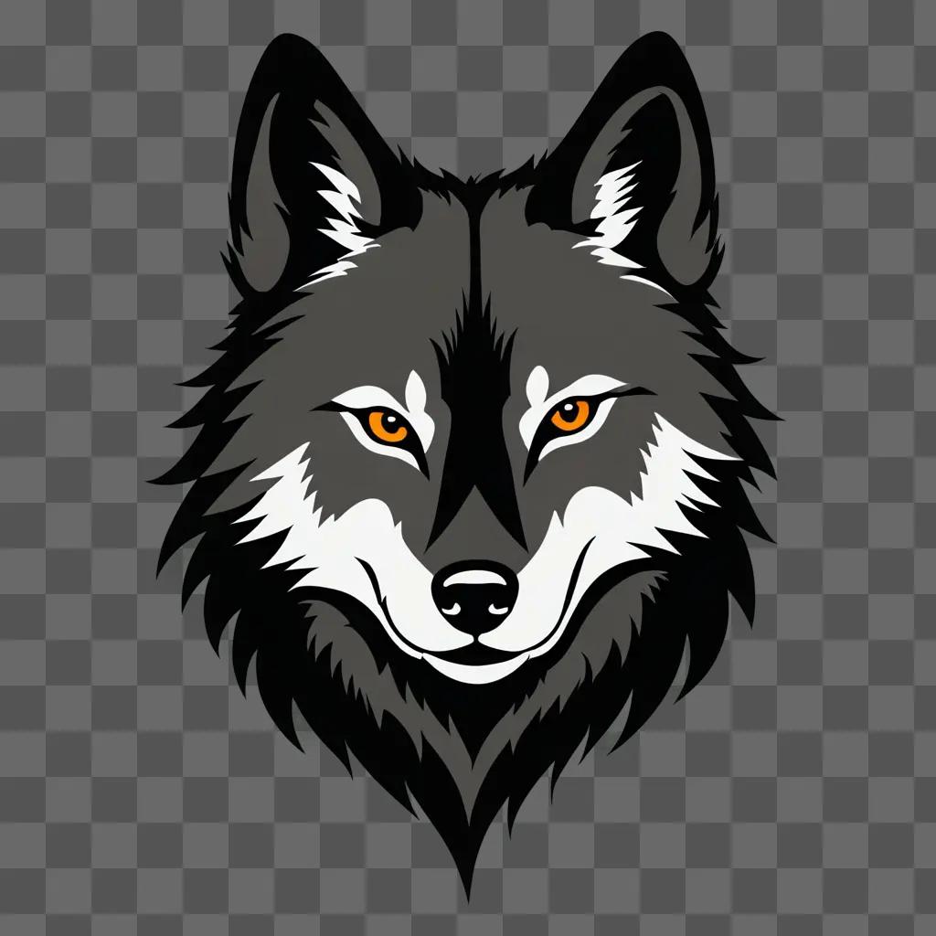 A wolf drawing against a dark background