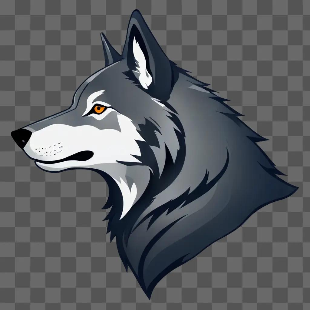 A wolfs side view is drawn in the dark