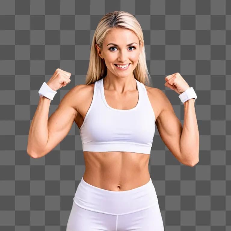 A woman posing for a workout clipart