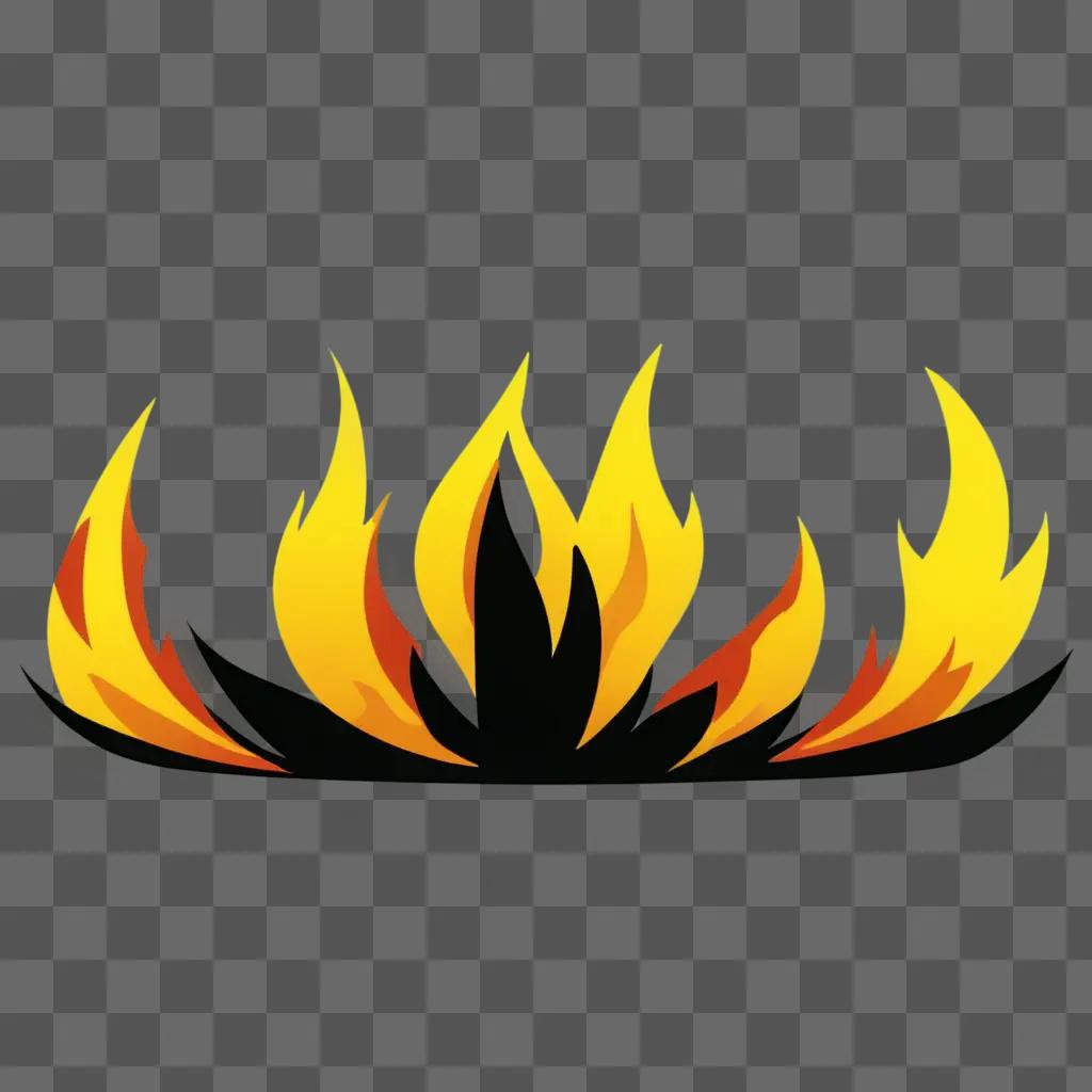 A yellow and orange fire clipart image