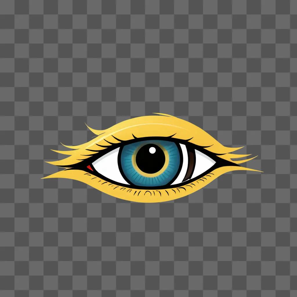 A yellow anime boys eyes are on a yellow background