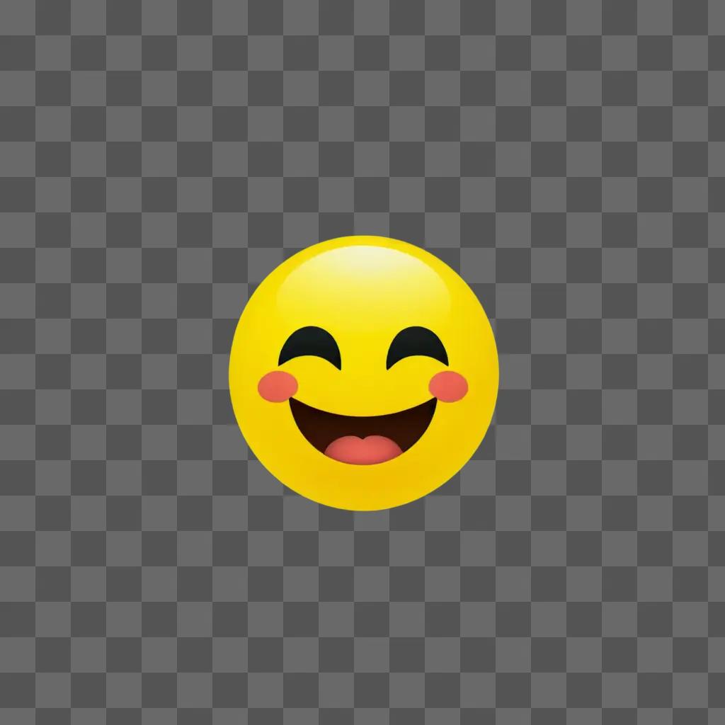 A yellow emoji face smiling and expressing love and emotion