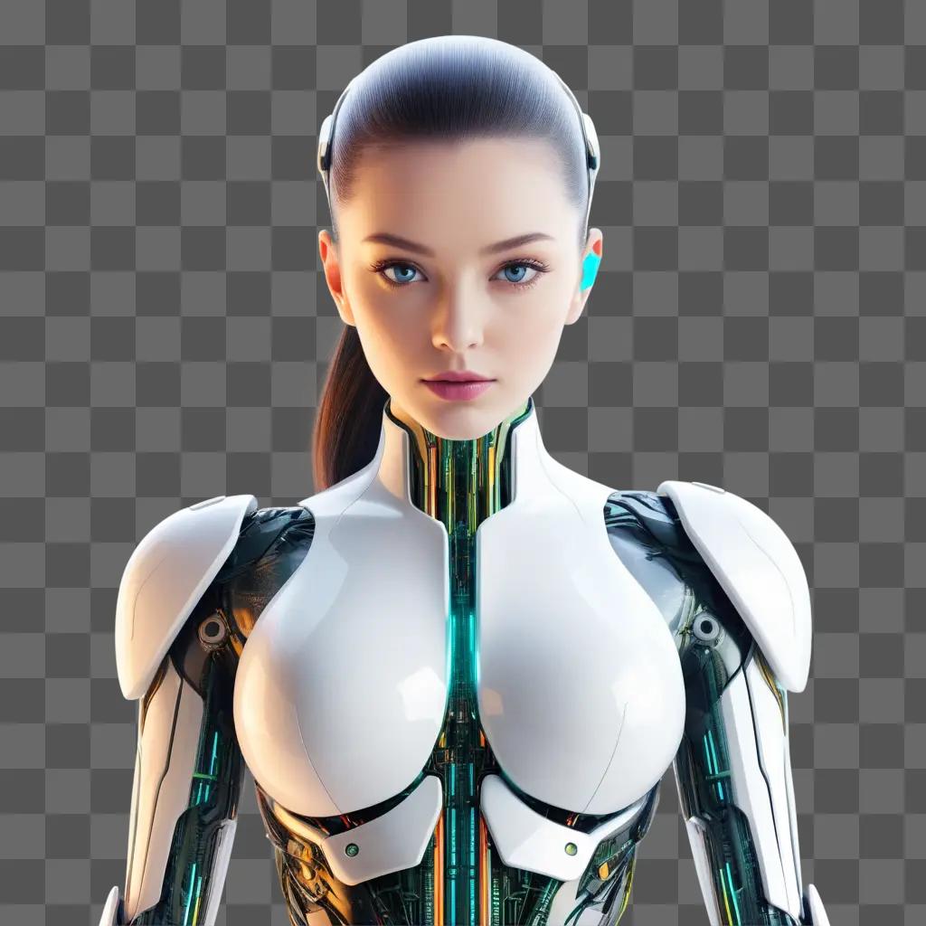 ロボットスーツを着た女性のAI生成画像