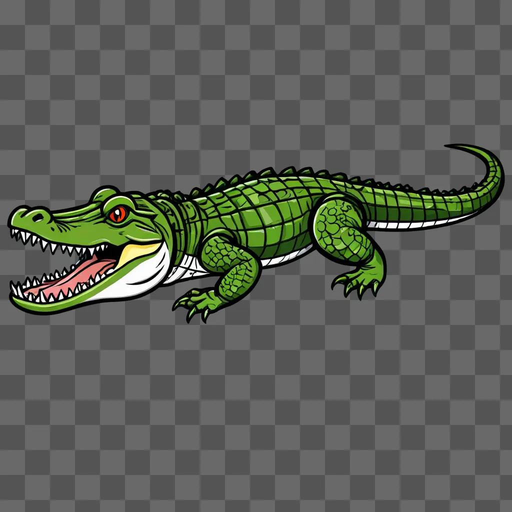 Alligator clipart shows a green crocodile with open mouth