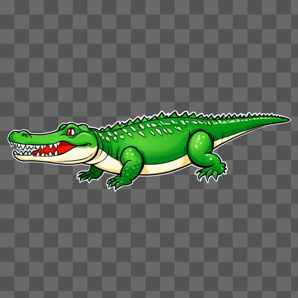 Alligator emoji on green background