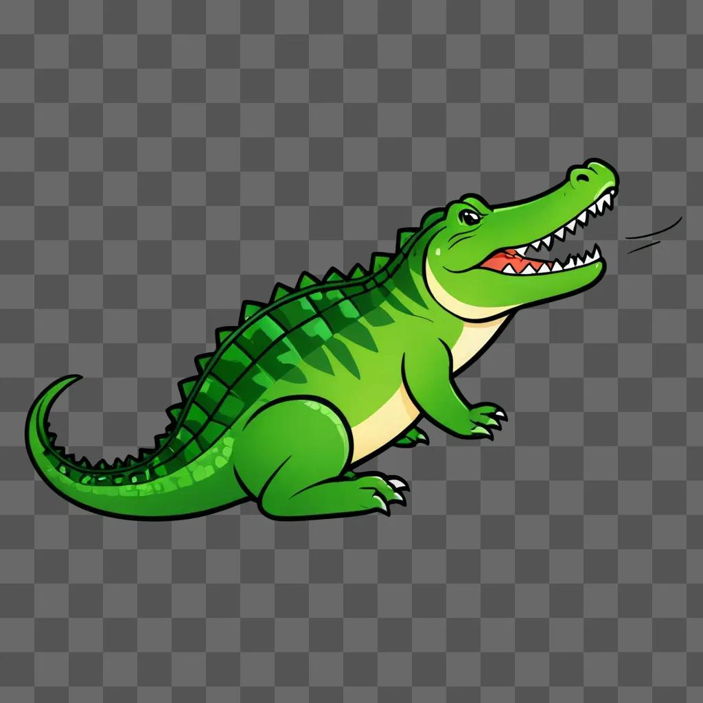 Alligator emoji with open mouth and toothy smile