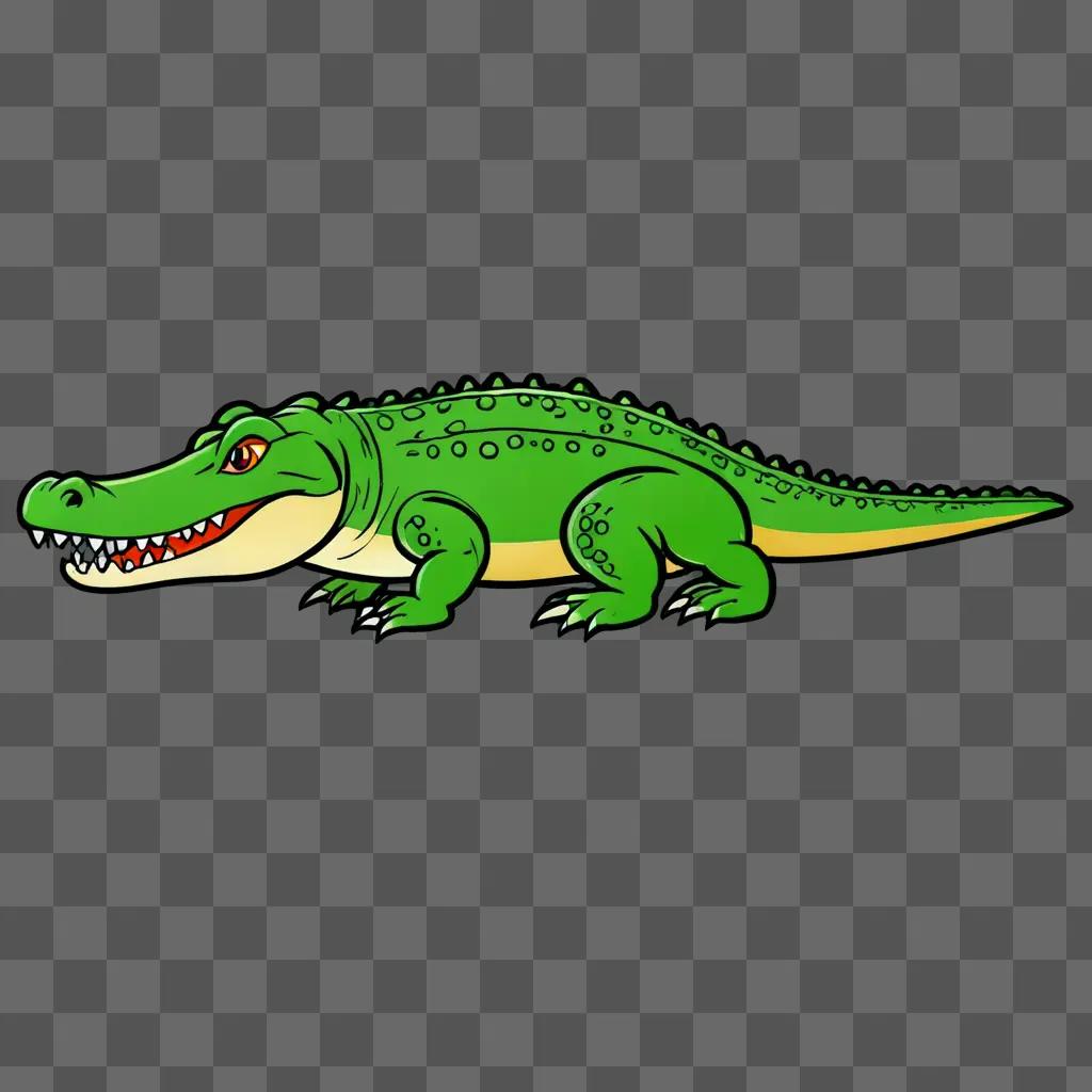 Alligator sketch with a black background