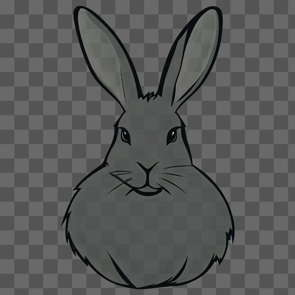 An abstract drawing of a grey rabbit