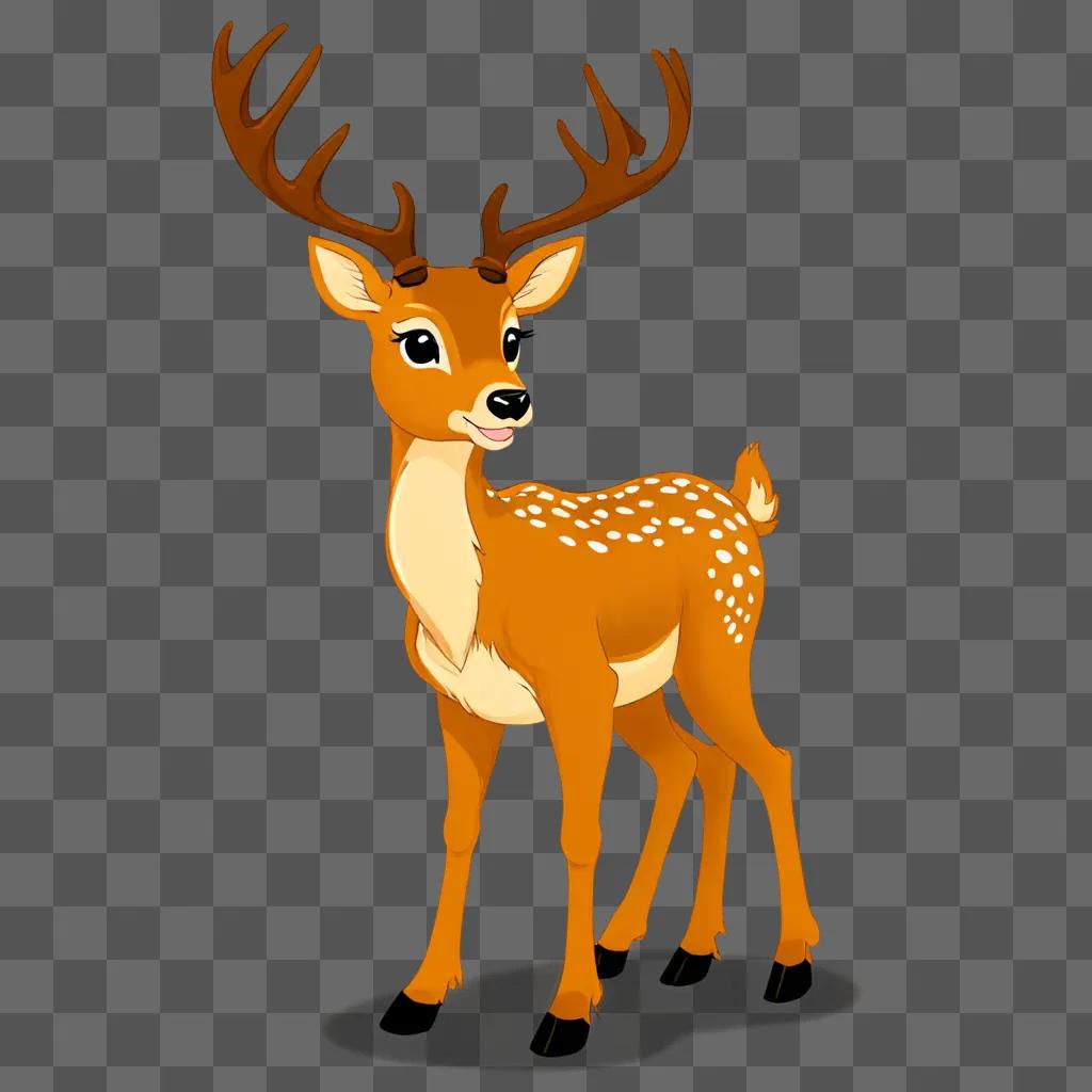 An adorable cartoon deer drawing for kids