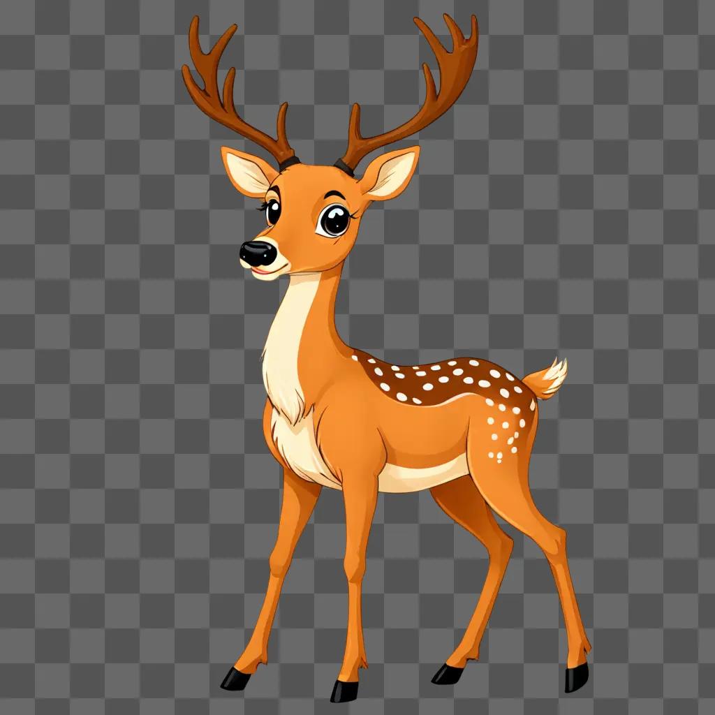 An adorable cartoon deer drawing for kids