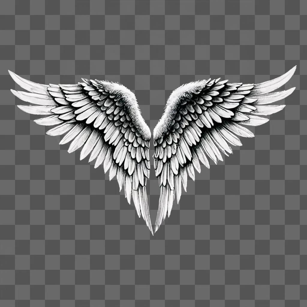 An angel wings drawing with a realistic touch