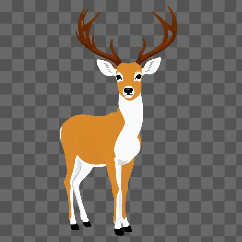 An animated deer clipart drawing with glowing antlers