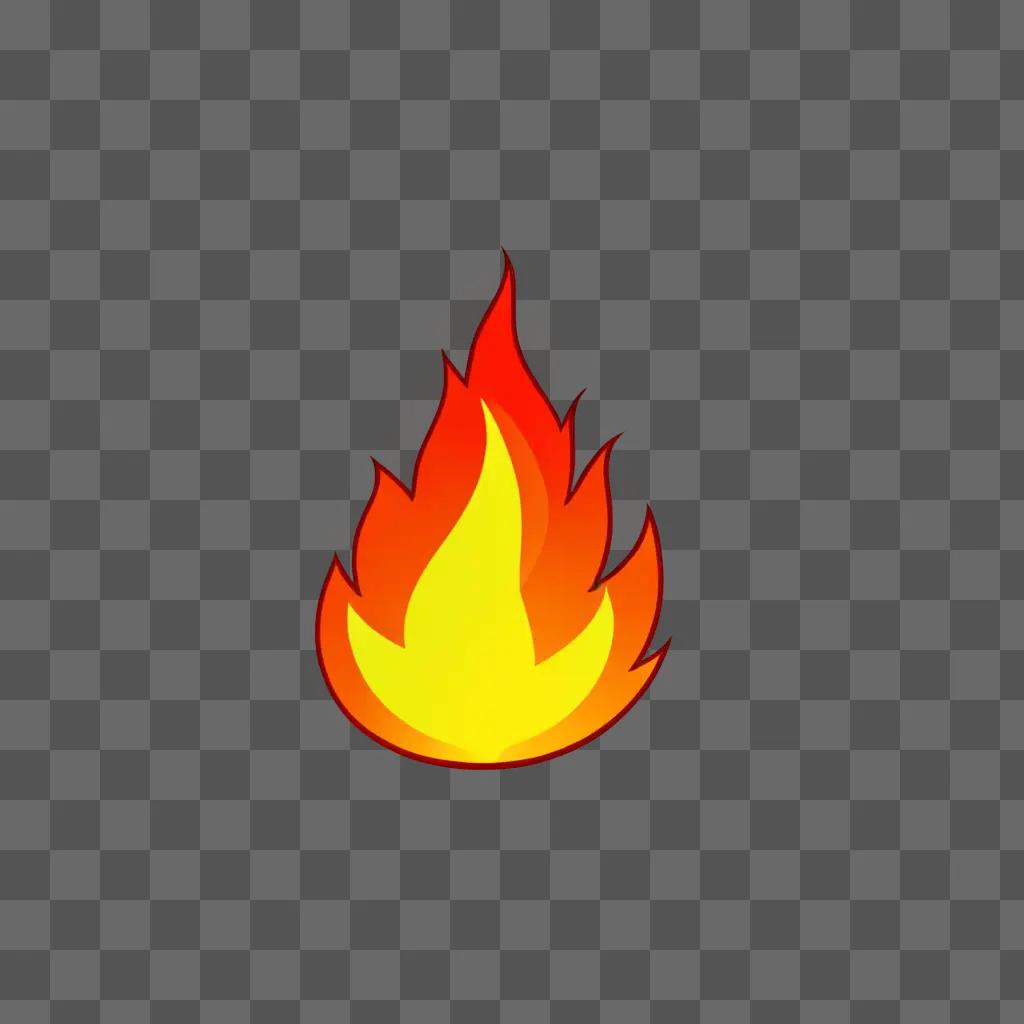 An animated fire clipart against a vibrant orange background