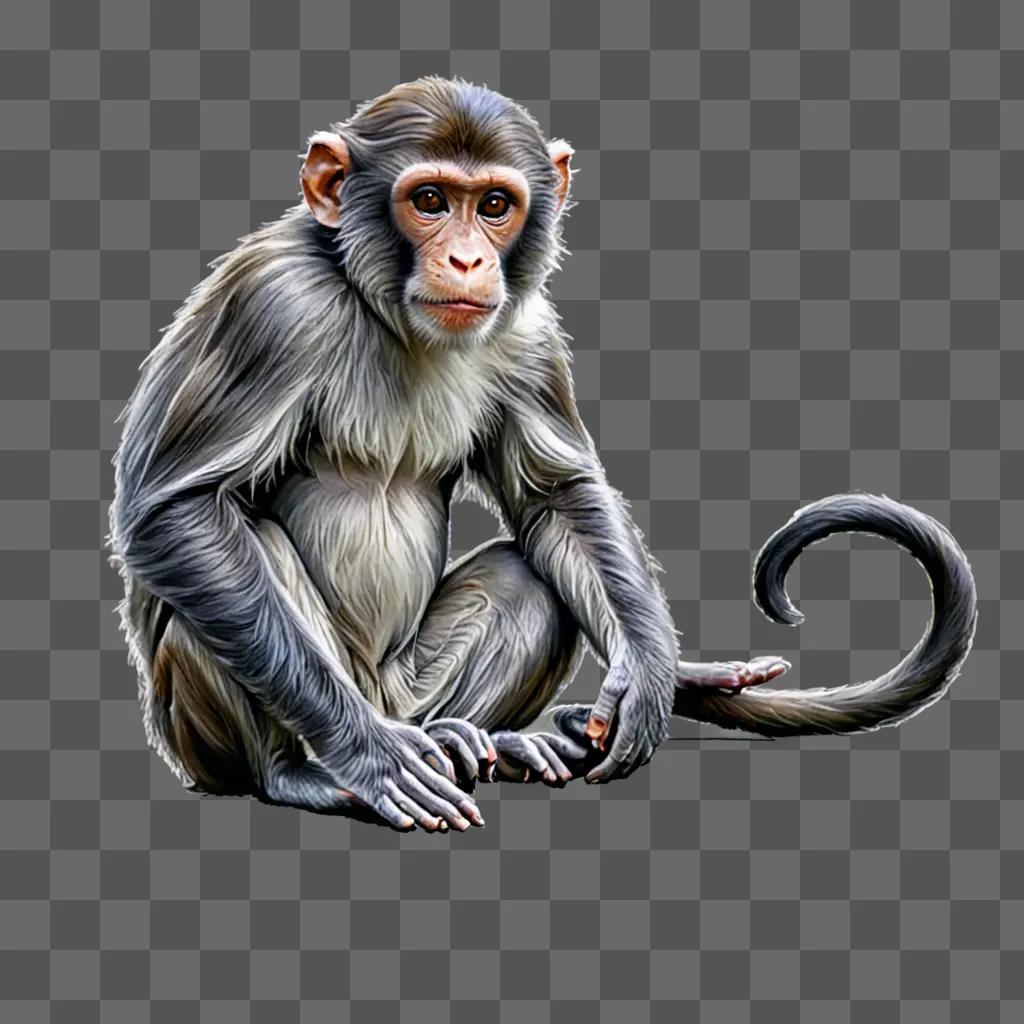 An artistic depiction of a beautiful monkey drawing