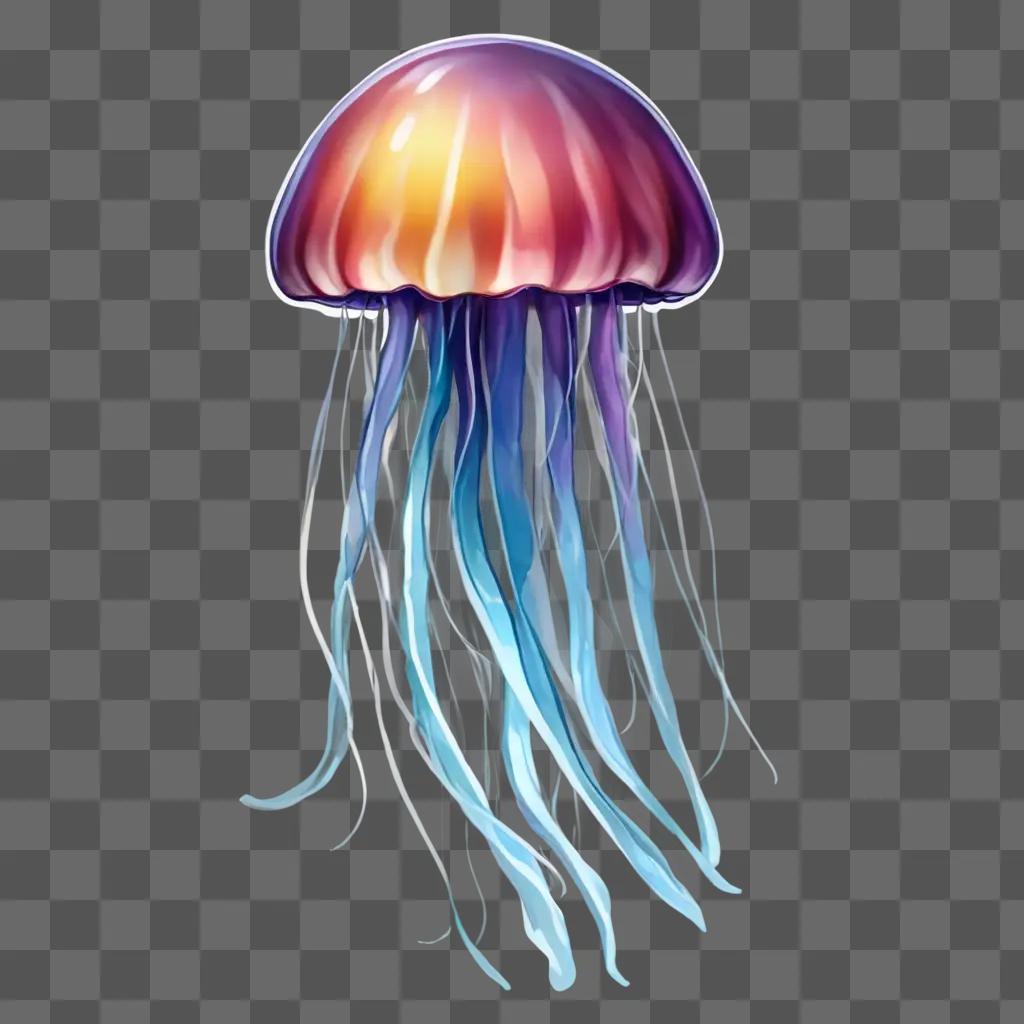 An artistic depiction of a jellyfish in water