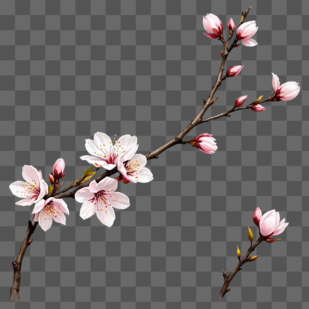 An artistic depiction of a sakura flower drawing