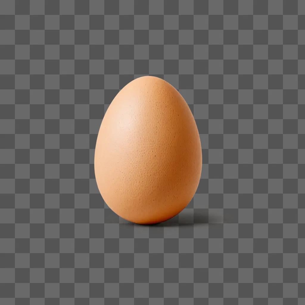 An egg clipart illustration of a brown egg sitting on a tan background