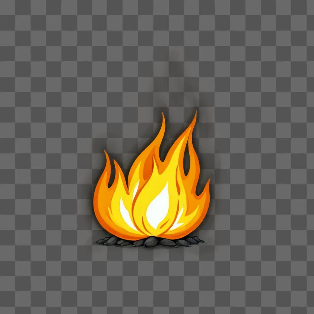 An illustration of a realistic fire drawing