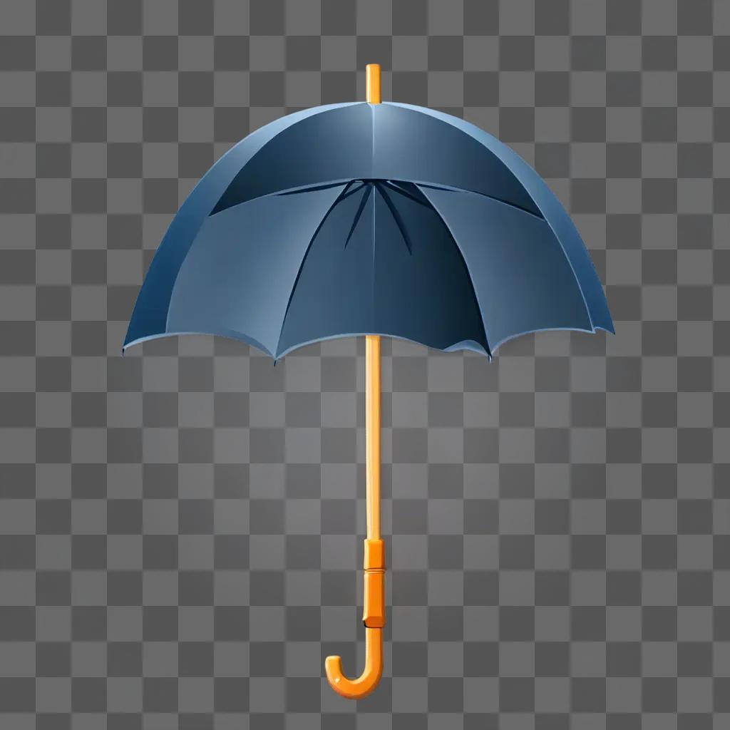 An umbrella emoji is on the sky background