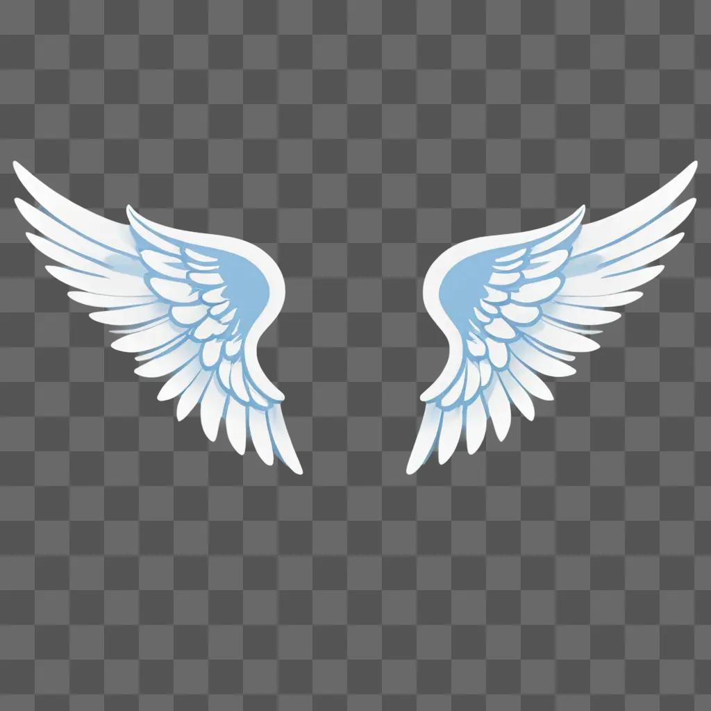 Angel wings emoji against a light blue background