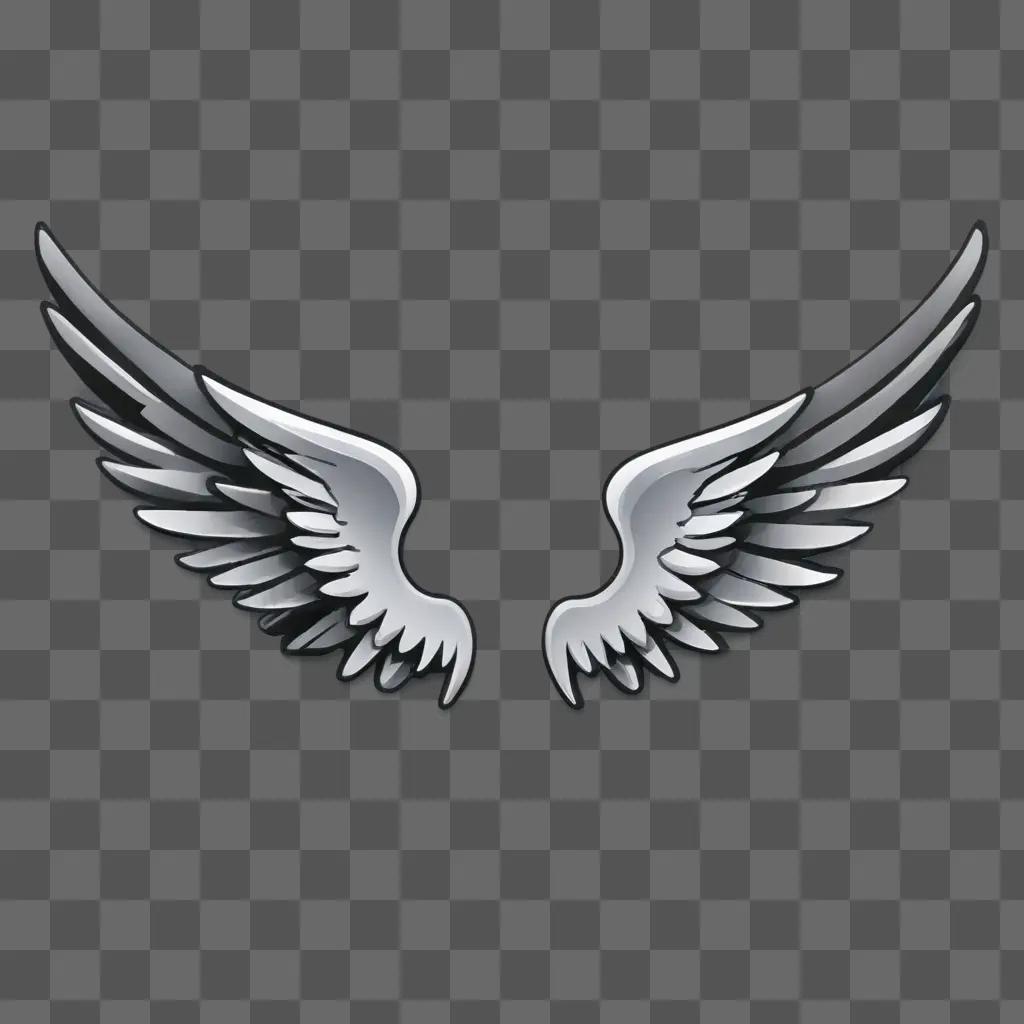 Angel wings emoji on gray background