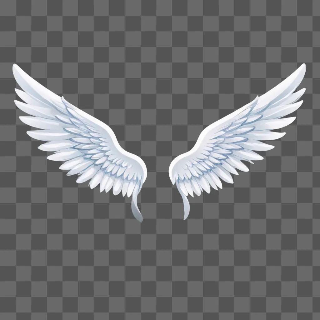 Angel wings with a blue background and white color