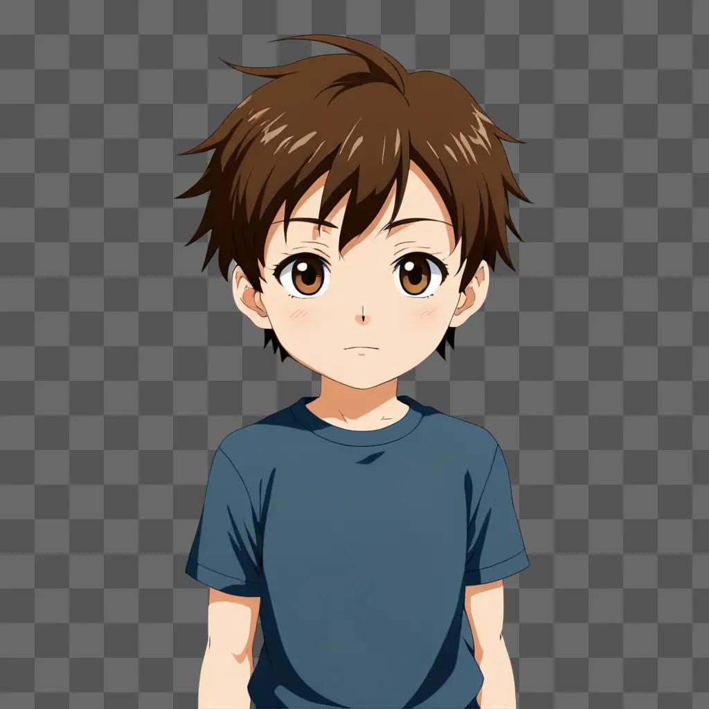 Anime boy with adorable face and cute outfit