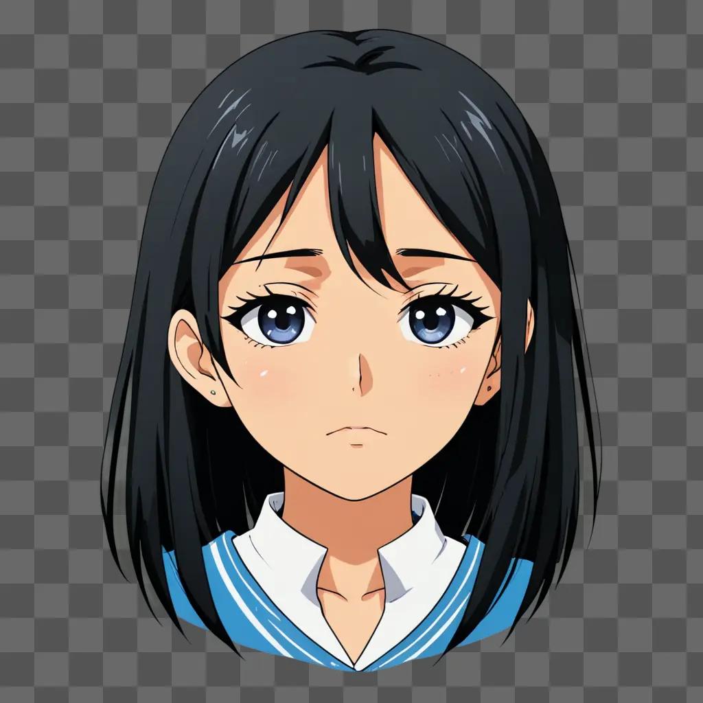 Anime girl crying with sad eyes