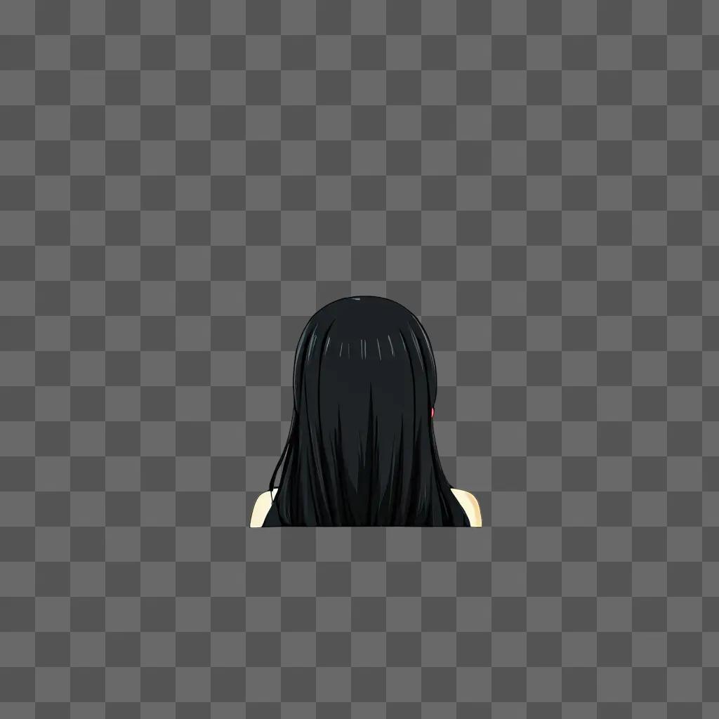 Anime girl with black hair stares at the camera