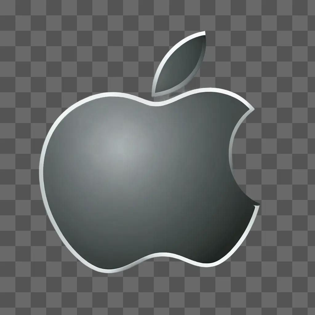 Apple logo against a grey background