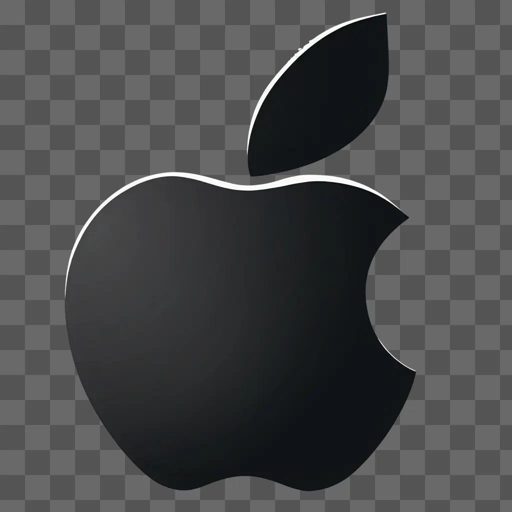 Apple logo in black and white