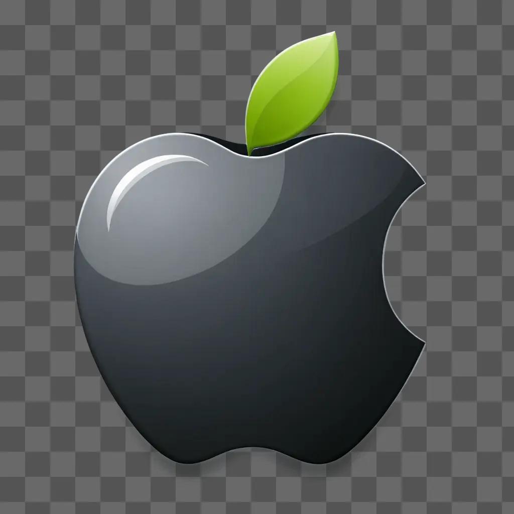 Apple logo with green apple on it