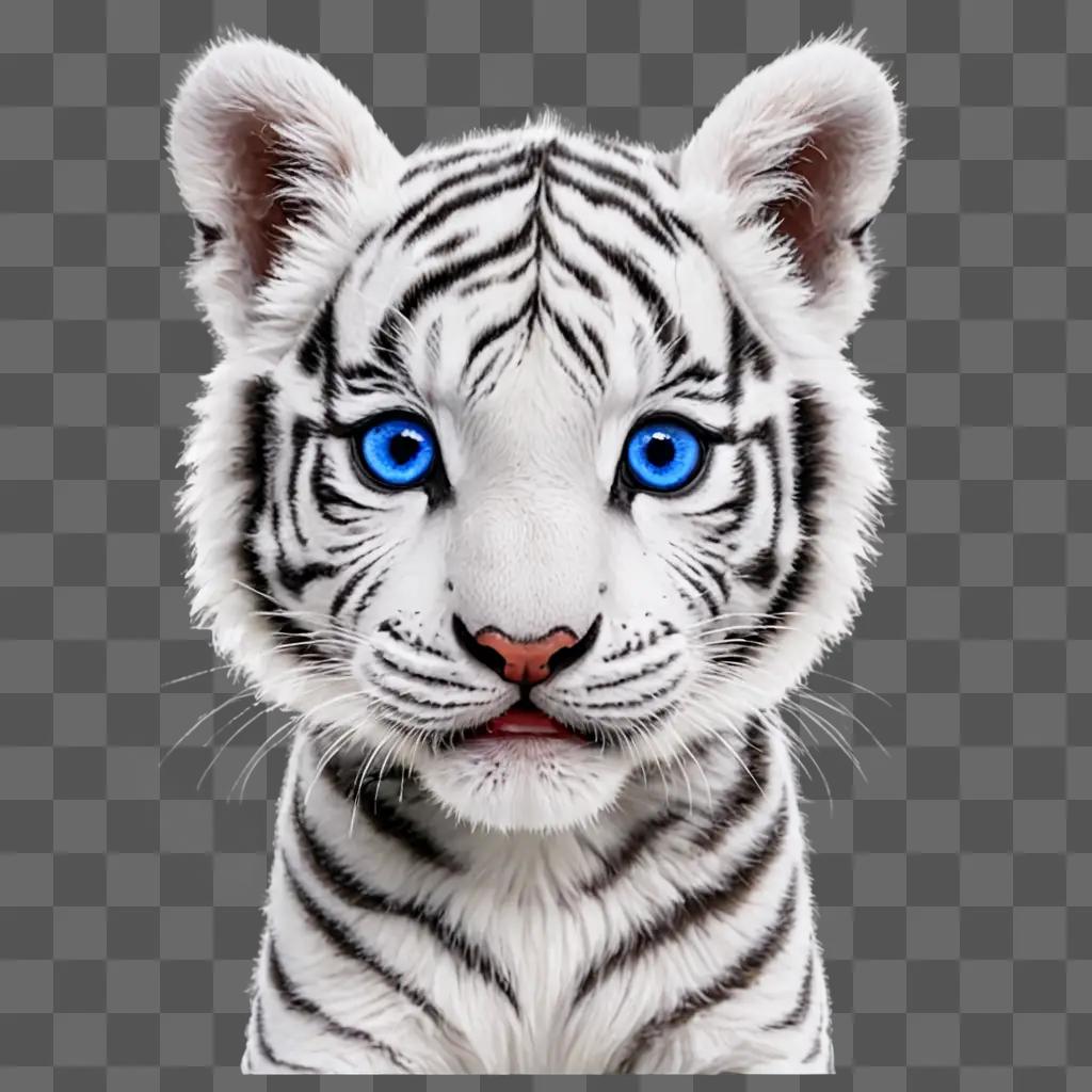 Baby white tiger with blue eyes