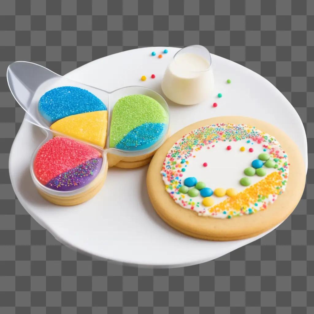 Baked goods with colorful sprinkles on a plate