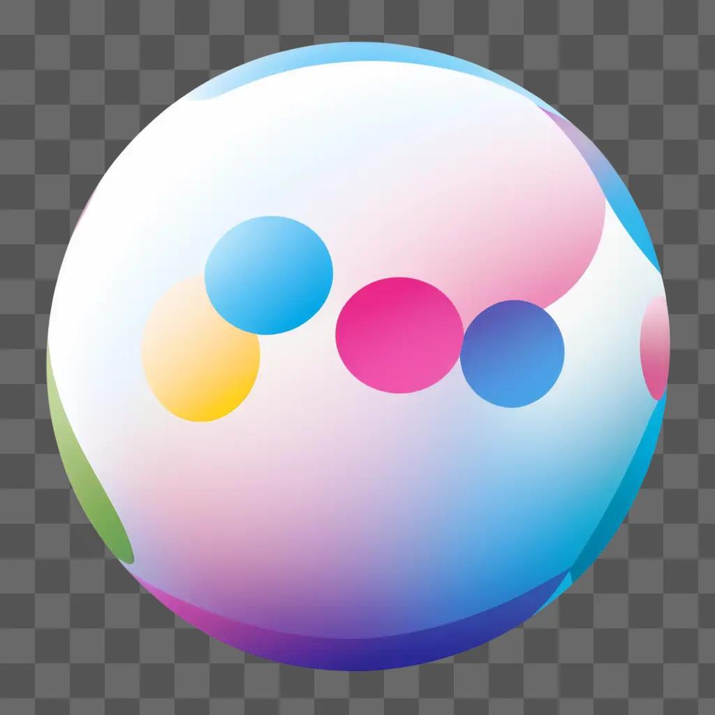 Ball clipart with multicolored circles