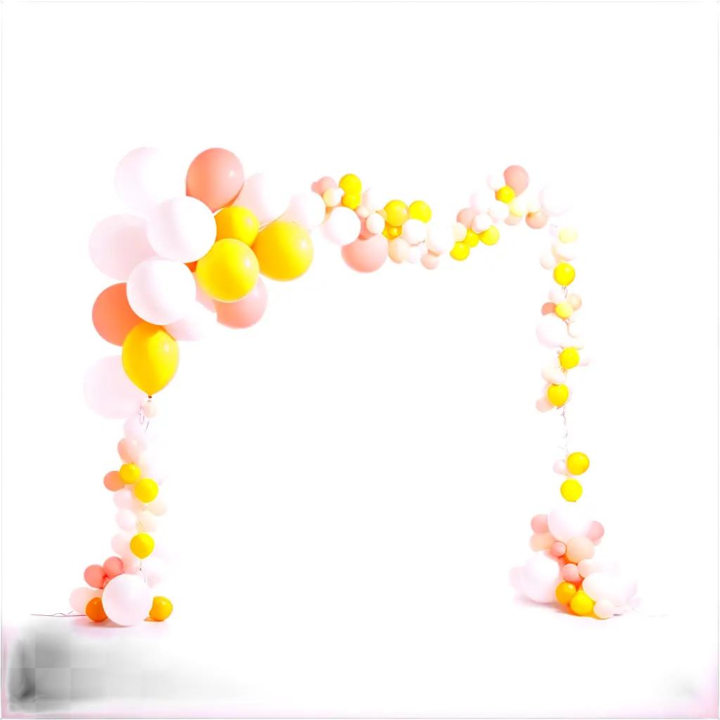 Balloon garland arches with multicolored balloons