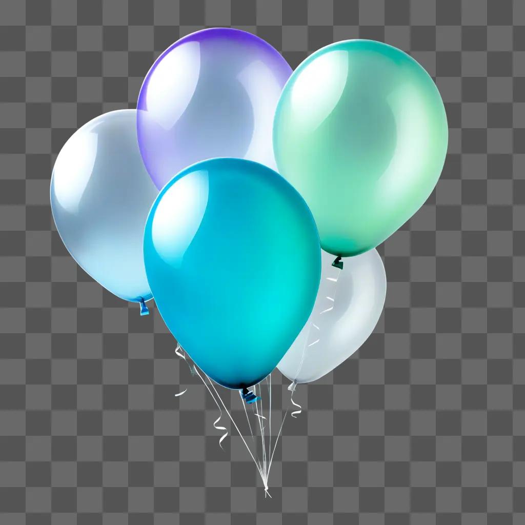 Balloons float against a transparent background