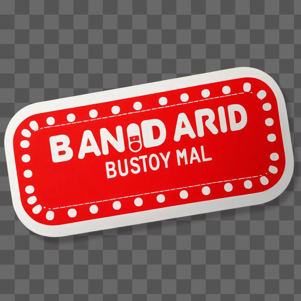 Band Aid Clip Art on Red Background