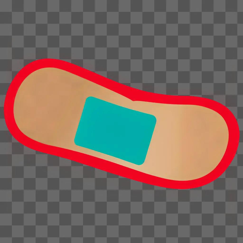 Band-aid clipart of a red and blue bandaid