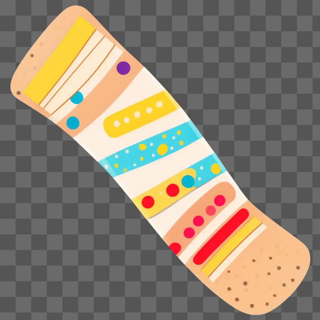 Bandaid with polka dots on a pink background