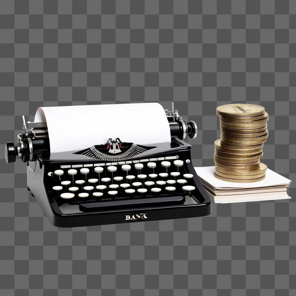 Bank, Clipart, Paper, Typewriter, Money