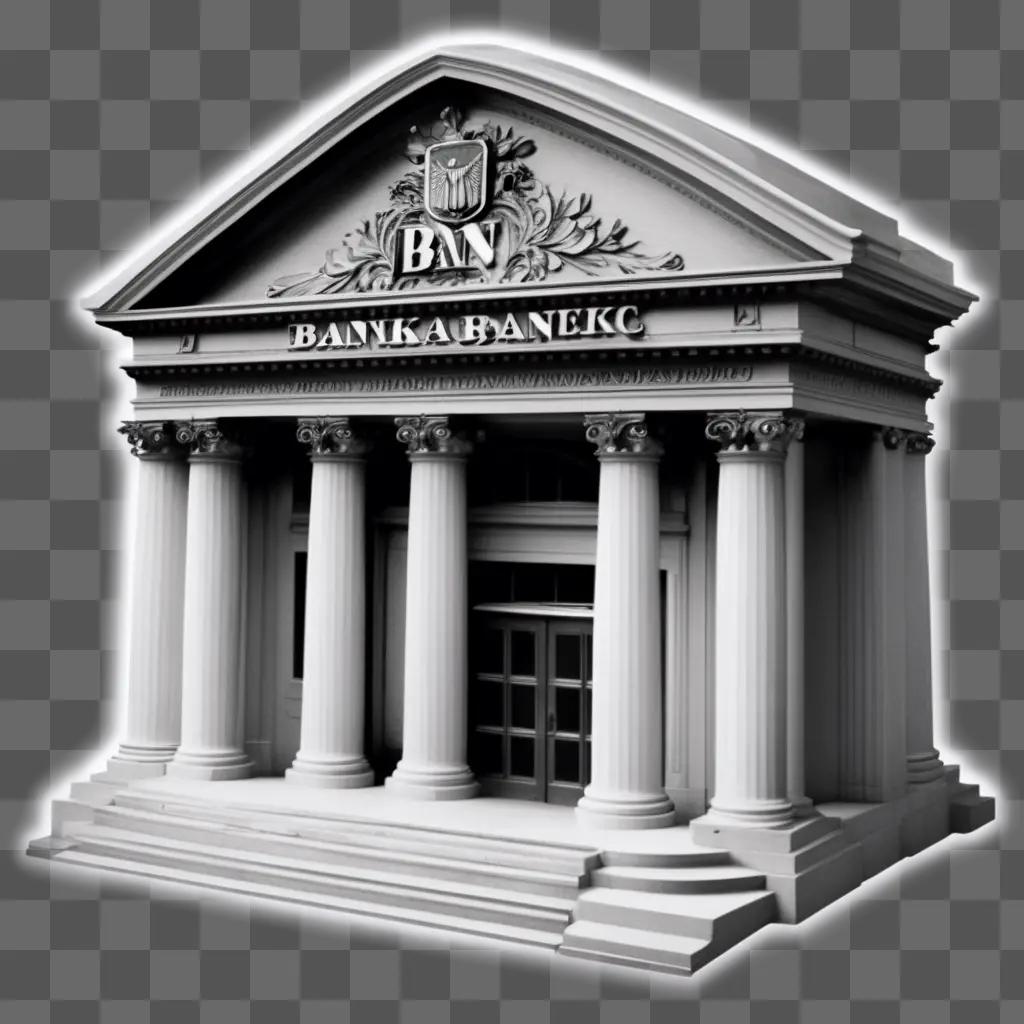 Bank building with columns and pillars