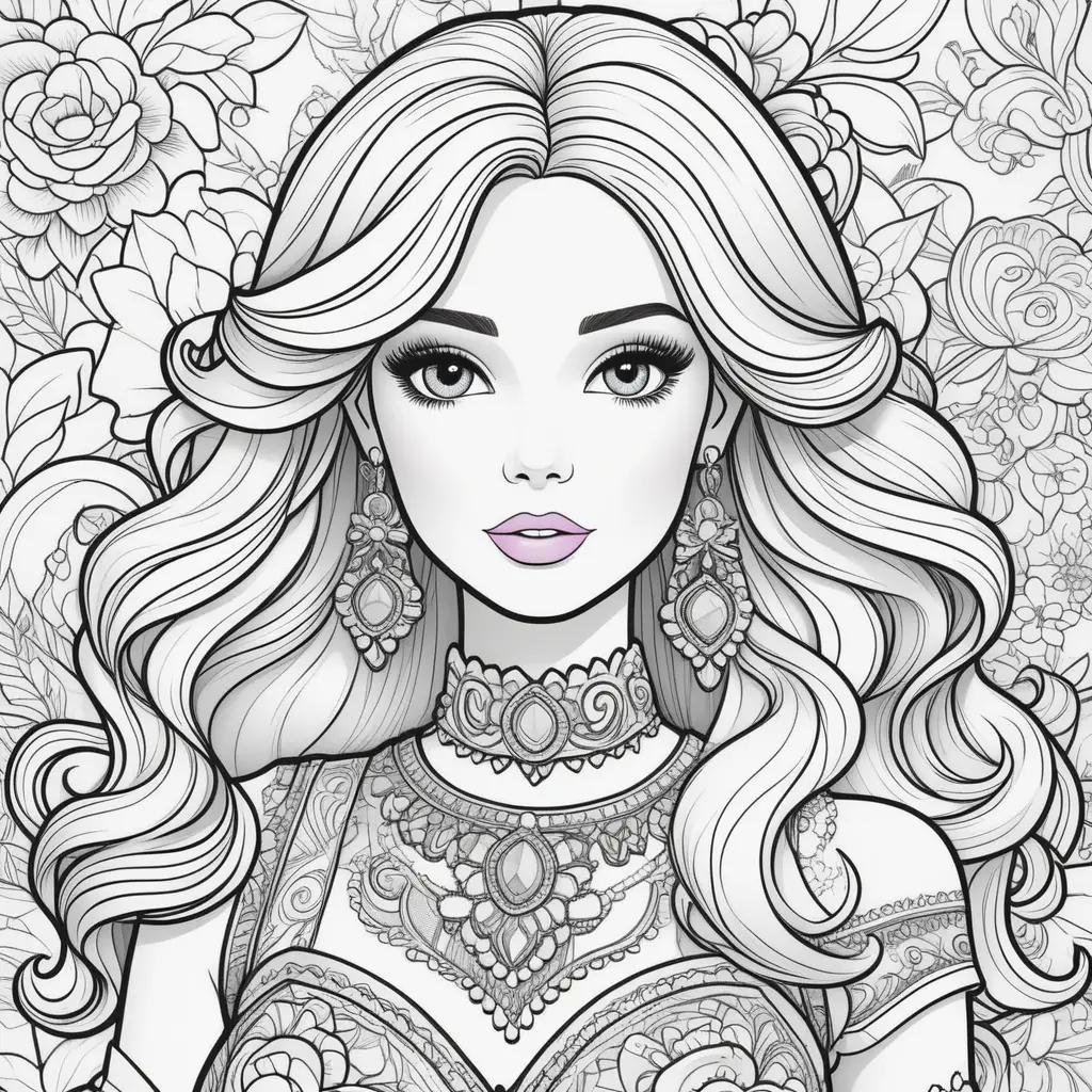 Barbie Coloring Page: A Beautiful, Blonde Barbie Girl