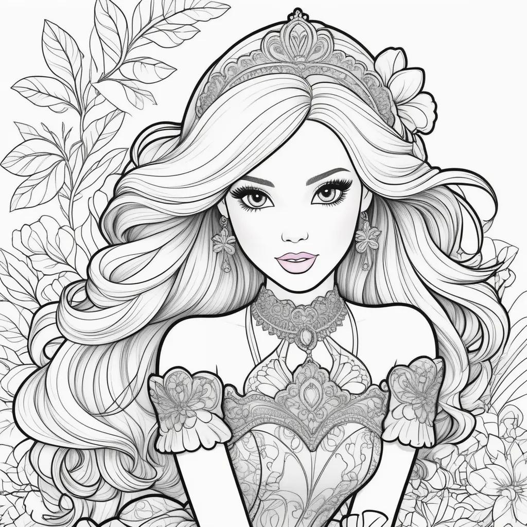 Barbie Coloring Pages Print: A Princess Coloring Book for Adult