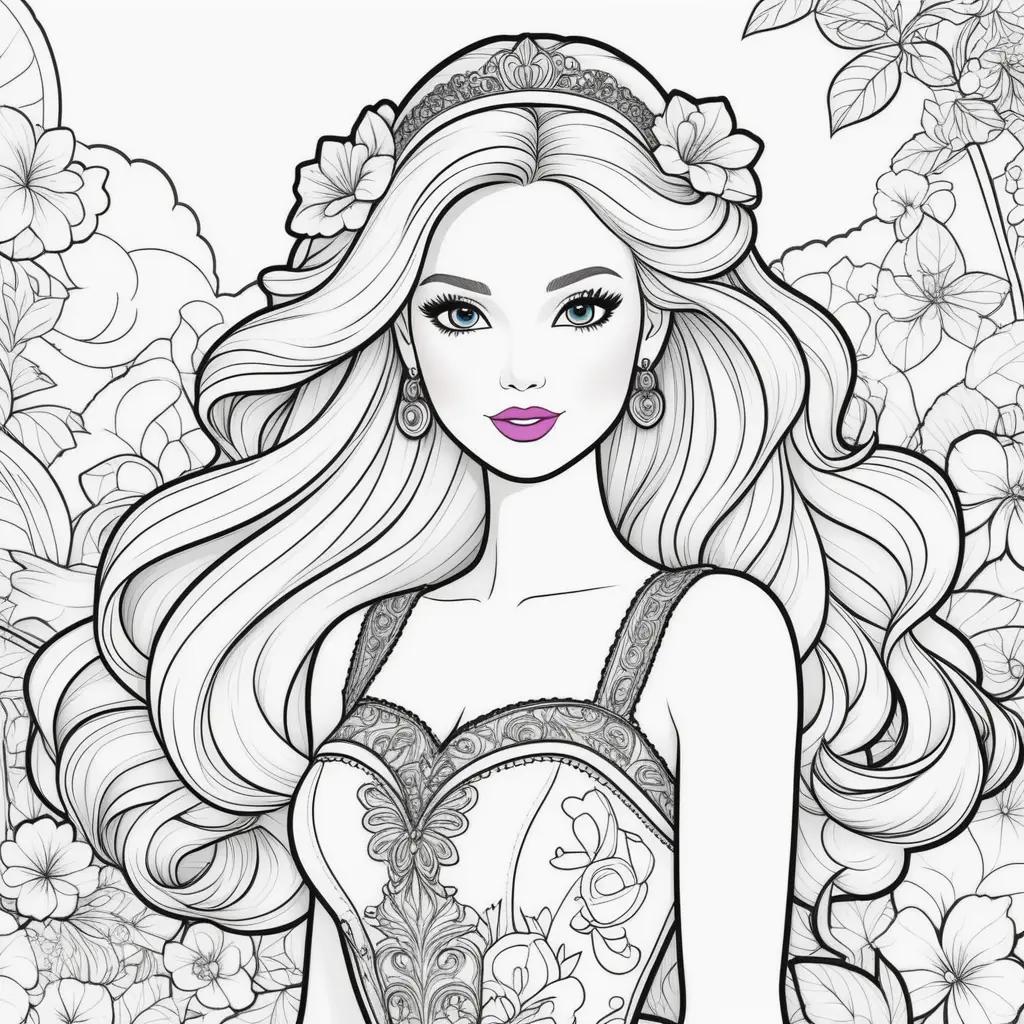 Barbie Coloring Pages With Black And White Lines