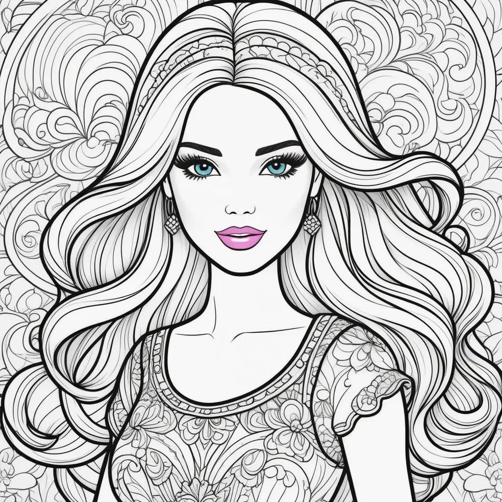 Barbie Coloring Pages with detailed illustrations and patterns