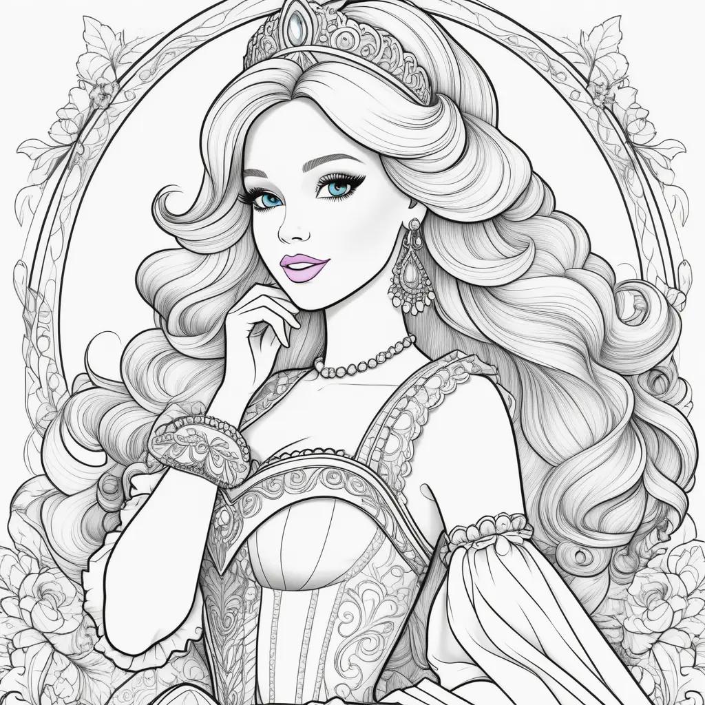 Barbie Princess Coloring Pages for Adults