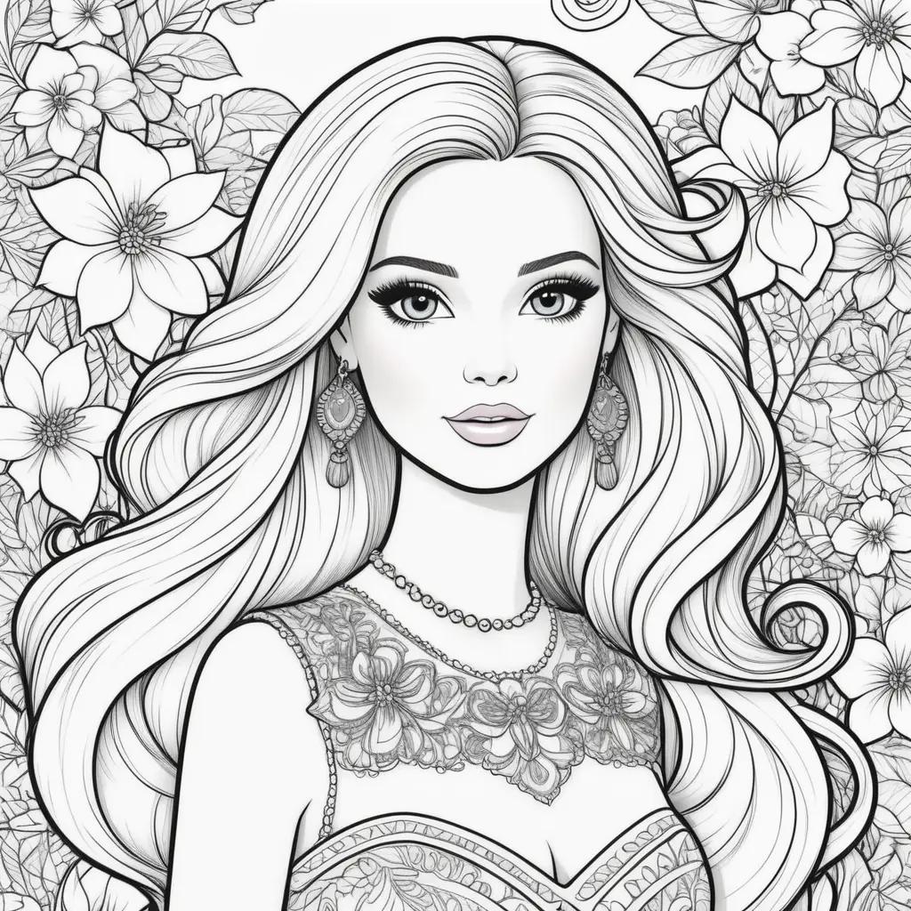 Barbie coloring pages for adults to print and color